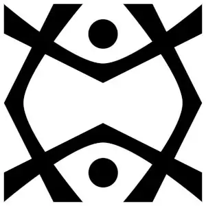 A black and white Japanese Zen style logo