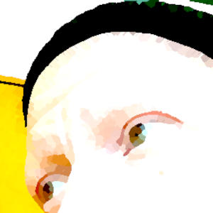 A pop-art style image of part of Pete's face